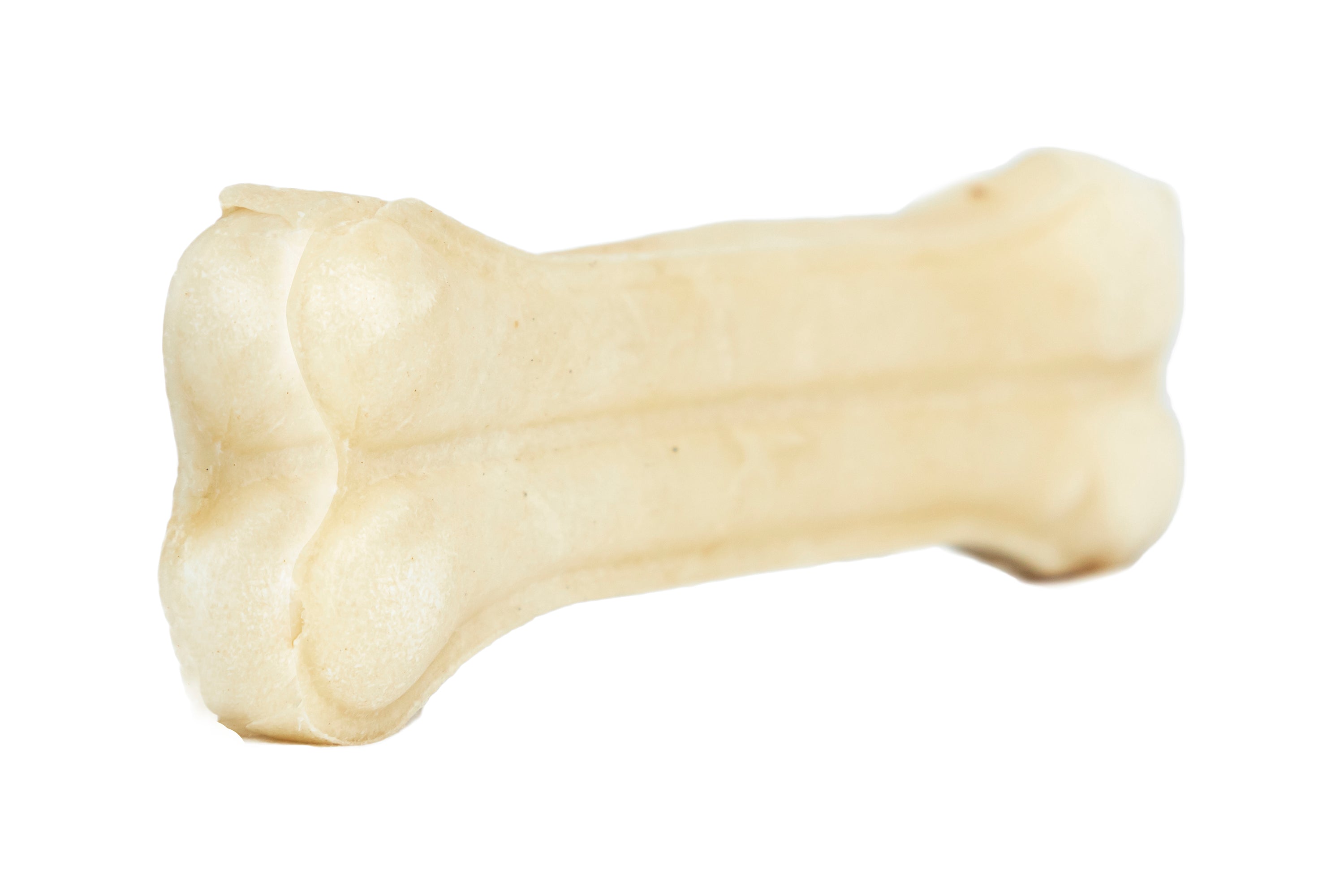 Canine Chews 6" Dog Bone Extra Thick Long Lasting Super Hard Pressed Beef Rawhide Natural (8 Pack)