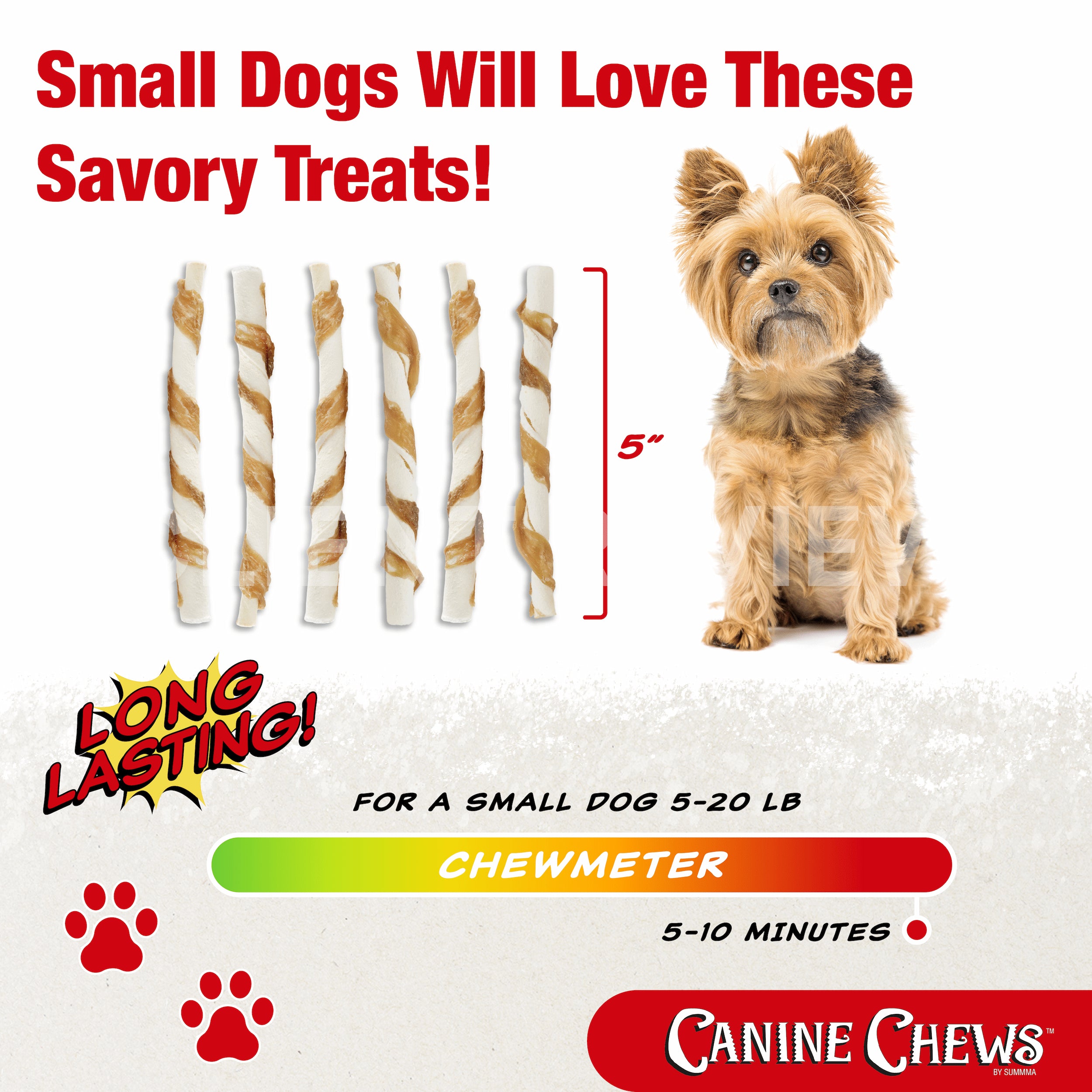 5" Chicken Wrapped Twist Sticks 125pk